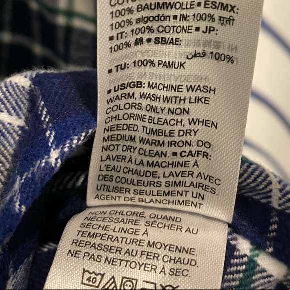 Generic Men’s Blue/Green/White Flannel - Picture 4 of 4